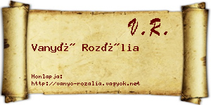 Vanyó Rozália névjegykártya