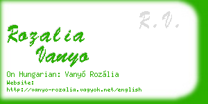 rozalia vanyo business card